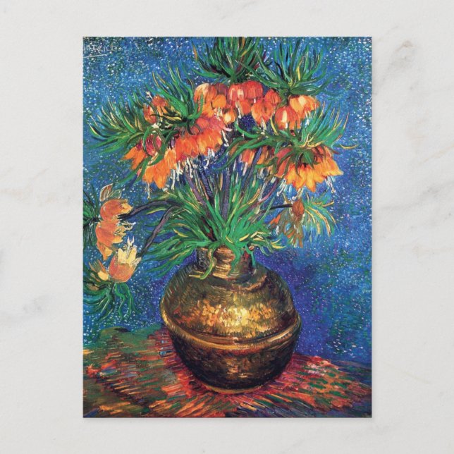 Vincent Van Gogh - Fritillerien in einer Kupfervas Postkarte (Vorderseite)