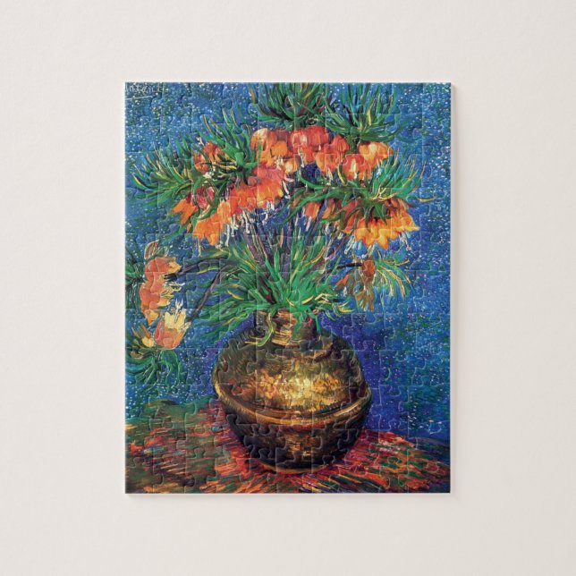 Vincent Van Gogh - Fritillerien in einer Kupfervas Puzzle (Vertikal)
