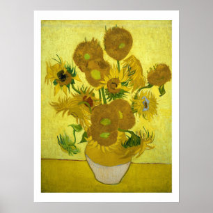 Vincent Van Gogh fünfzehn Sonnenblumen in einem Va Poster