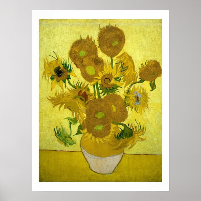 Vincent Van Gogh fünfzehn Sonnenblumen in einem Va Poster (Vorne)