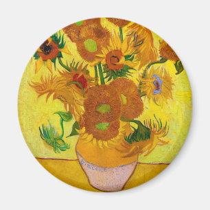 Vincent Van Gogh Fünfzehn Sonnenblumen in einer Va Magnet