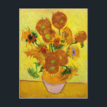 Vincent Van Gogh Fünfzehn Sonnenblumen in einer Va Postkarte<br><div class="desc">Vincent Van Gogh Fünfzehn Sonnenblumen Im Fünfspänner über den Gotthard</div>