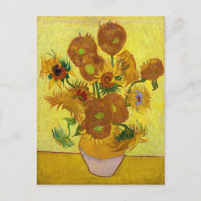 Vincent Van Gogh Fünfzehn Sonnenblumen in einer Va Postkarte (Vorderseite)