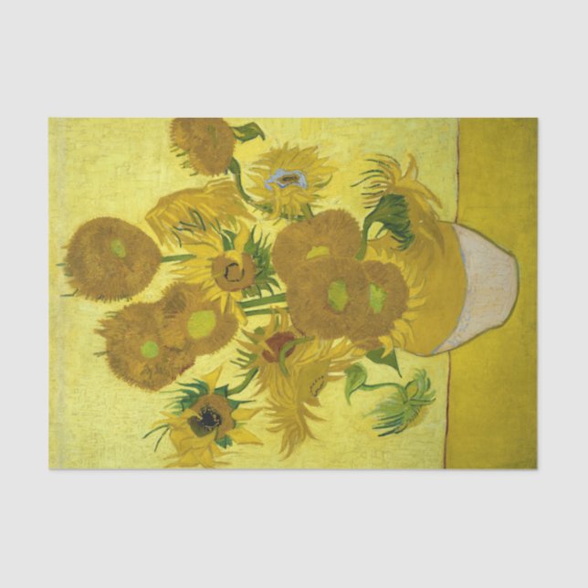 Vincent Van Gogh fünfzehn Sonnenblumen in einer Va Seidenpapier (Vorderseite)