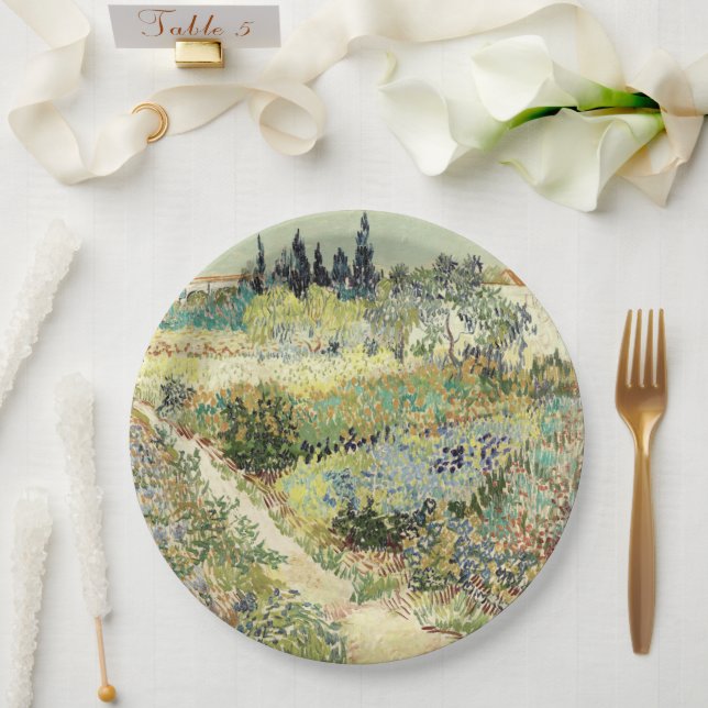 Vincent Van Gogh Garden at Arles Pappteller (Hochzeit)