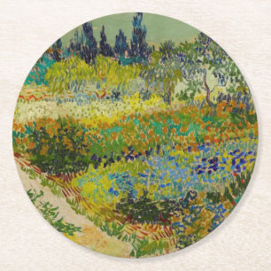 Vincent Van Gogh Garden at Arles Runder Pappuntersetzer