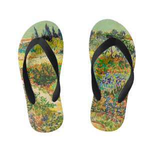 Vincent Van Gogh Garden bei Arles Button Kinderbadesandalen