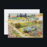 Vincent van Gogh - Garten bei Arles Dankeskarte<br><div class="desc">Garten bei Arles / Blühender Garten mit Pfad / Jardin a Arles - Vincent van Gogh,  1888</div>