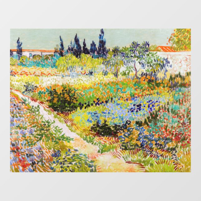 Vincent van Gogh - Garten bei Arles Fensteraufkleber (Blatt)