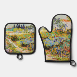 Vincent van Gogh - Garten bei Arles Ofenhandschuh & Topflappen-Set