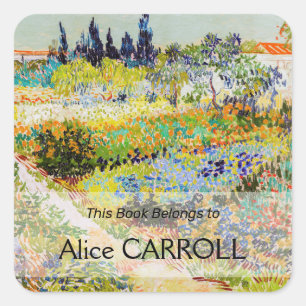 Vincent van Gogh - Garten bei Arles Quadratischer Aufkleber