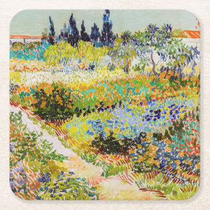 Vincent van Gogh - Garten bei Arles Rechteckiger Pappuntersetzer