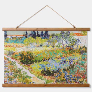 Vincent van Gogh - Garten in Arles Wandteppich Mit Holzrahmen