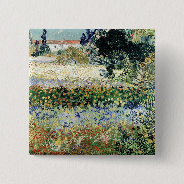 Vincent van Gogh | Garten in Bloom, Arles, 1888 Button (Vorderseite)