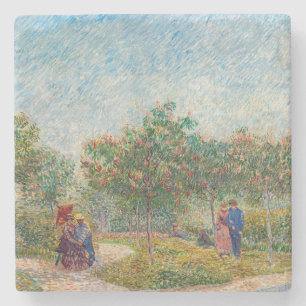 Vincent van Gogh - Garten in Montmarte mit Liebend Steinuntersetzer