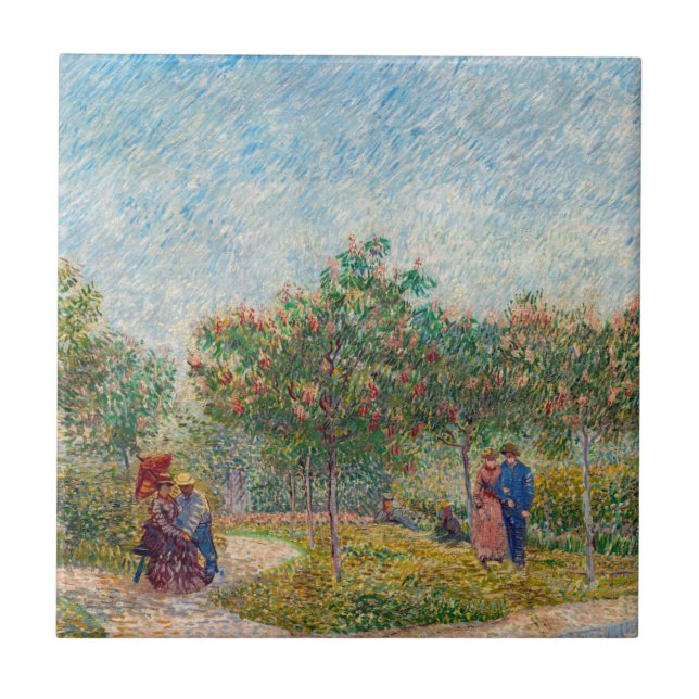 Vincent van Gogh - Garten in Montmarte mit Verlieb Fliese (Vorderseite)