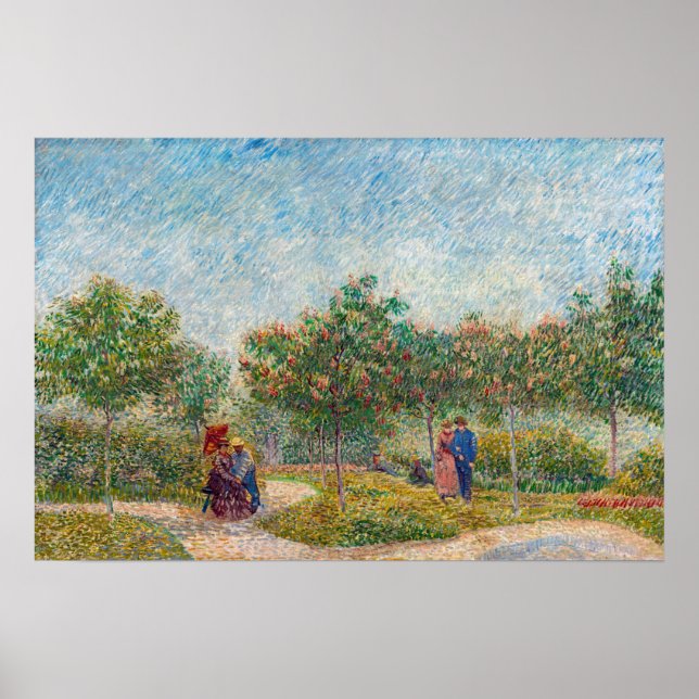 Vincent van Gogh - Garten in Montmarte mit Verlieb Poster (Vorne)
