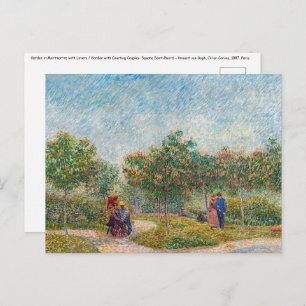 Vincent van Gogh - Garten in Montmarte mit Verlieb Postkarte