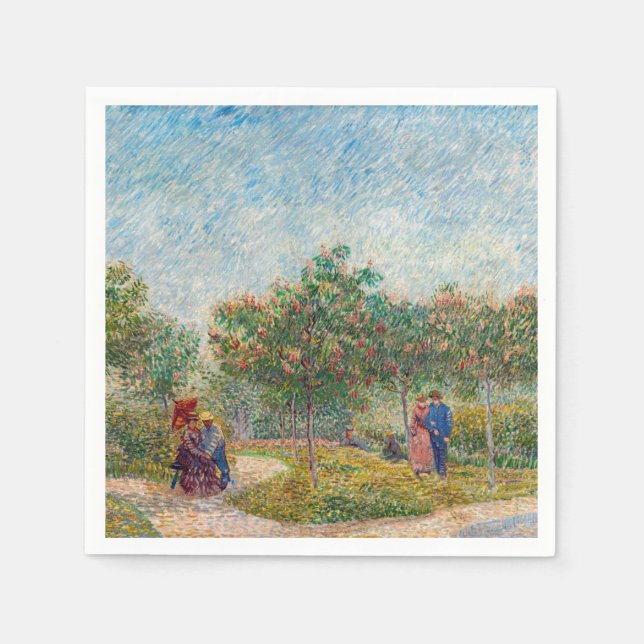 Vincent van Gogh - Garten in Montmarte mit Verlieb Serviette (Vorderseite)