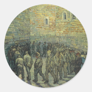 Vincent van Gogh - Gefangene beim Rundgang Runder Aufkleber
