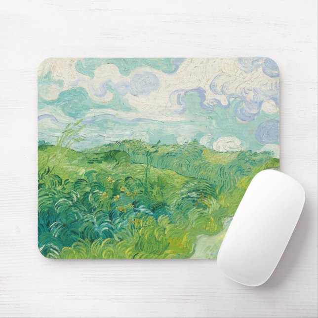 Vincent Van Gogh Gemälde Grüne Weizenfelder  Mousepad (Mit Mouse)