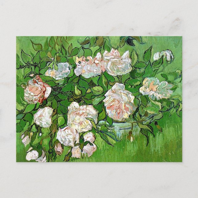 Vincent Van Gogh Gemälde, Still Life-Pink Roses, Postkarte (Vorderseite)