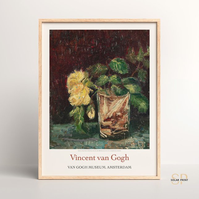 Vincent van Gogh Glass on Yellow Roses Art Print Poster (Von Creator hochgeladen)