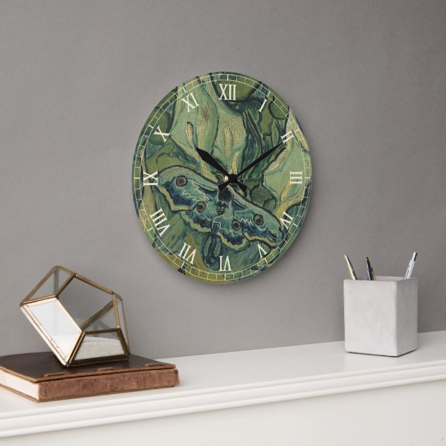 Vincent van Gogh - Great Peacock Moth Große Wanduhr (Büro)