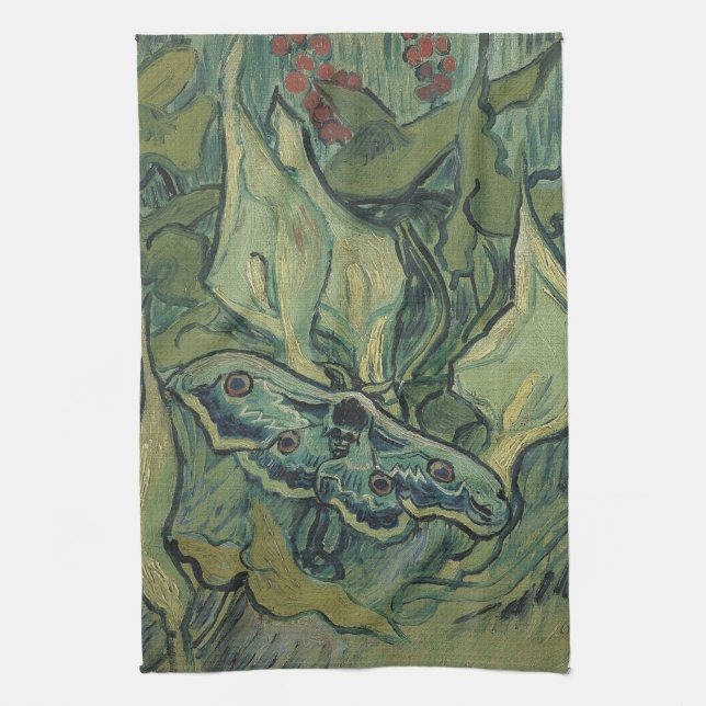 Vincent van Gogh - Great Peacock Moth Handtuch (Vertikal)