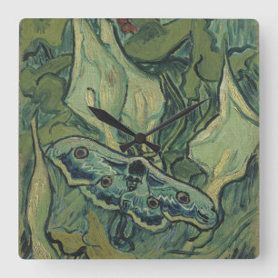 Vincent van Gogh - Great Peacock Moth Quadratische Wanduhr