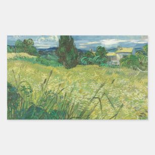 Vincent van Gogh - Green Field Rechteckiger Aufkleber