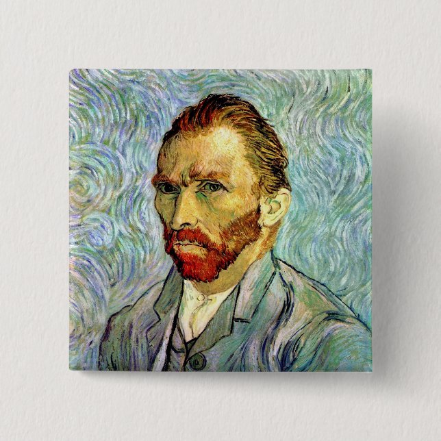 Vincent Van Gogh - Green Self-Portrait Fine Art Button (Vorderseite)
