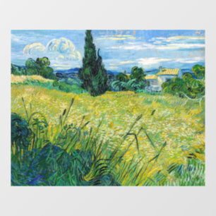 Vincent van Gogh - Grüne Weizenfelder mit Zypresse Fensteraufkleber
