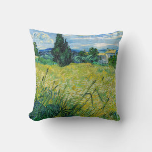 Vincent van Gogh - Grüne Weizenfelder mit Zypresse Kissen