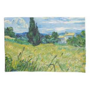Vincent van Gogh - Grüne Weizenfelder mit Zypresse Kissenbezug