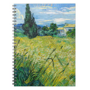 Vincent van Gogh - Grüne Weizenfelder mit Zypresse Notizblock