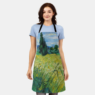 Vincent van Gogh - Grüne Weizenfelder mit Zypresse Schürze