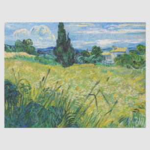 Vincent van Gogh - Grüne Weizenfelder mit Zypresse Seidenpapier