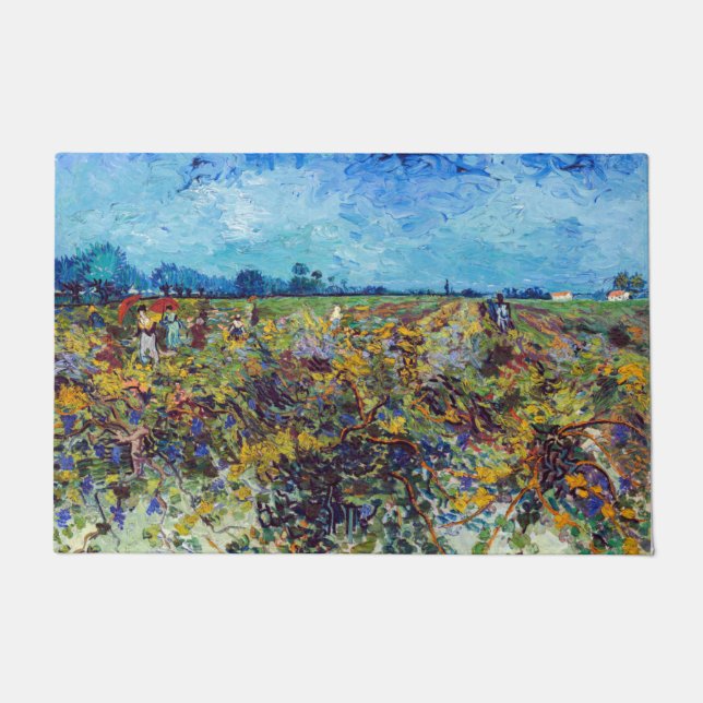 Vincent van Gogh - Grüner Weinberg Fußmatte (Vorderseite)