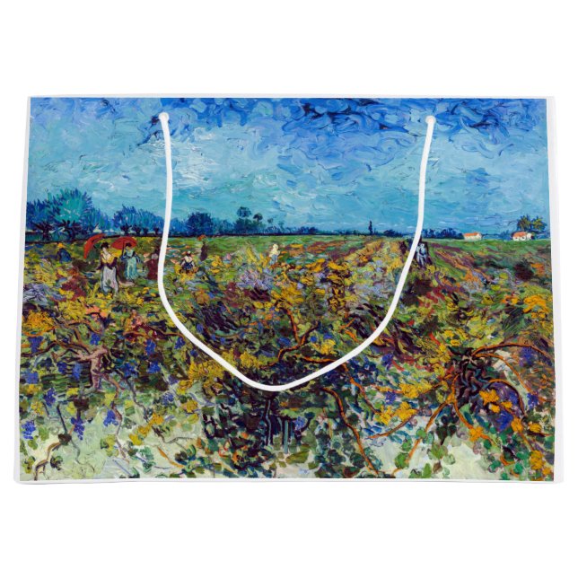 Vincent van Gogh - Grüner Weinberg Große Geschenktüte (Vorderseite)