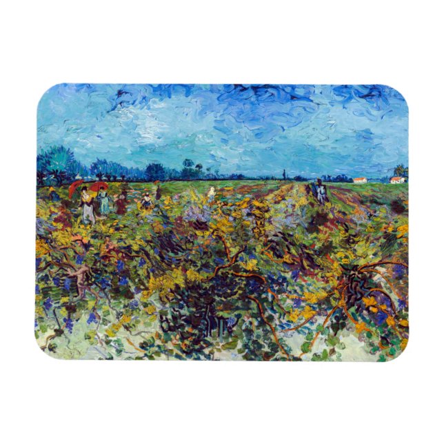 Vincent van Gogh - Grüner Weinberg Magnet (Horizontal)