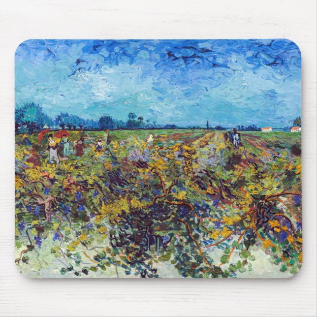 Vincent van Gogh - Grüner Weinberg Mousepad (Vorne)