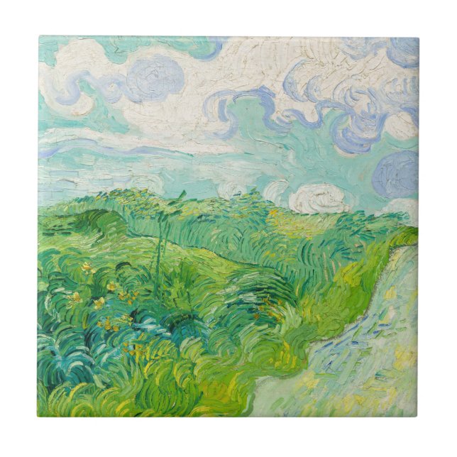 Vincent van Gogh - Grünes Weizenfeld, Auvers Fliese (Vorderseite)