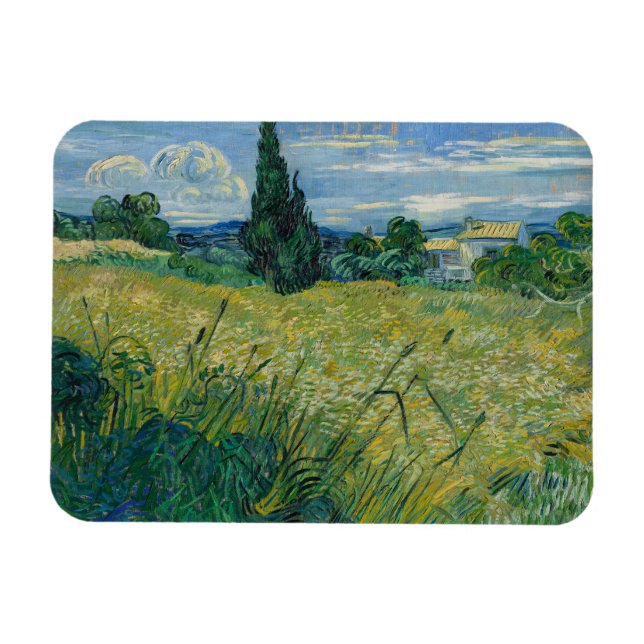 Vincent Van Gogh, Grünes Weizenfeld mit Cypress Magnet (Horizontal)