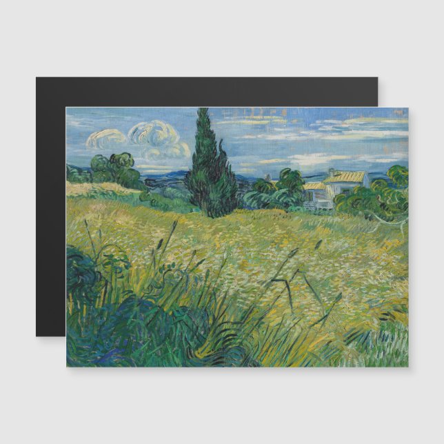 Vincent Van Gogh, Grünes Weizenfeld mit Cypress Magneteinladung (Vorne/Hinten)