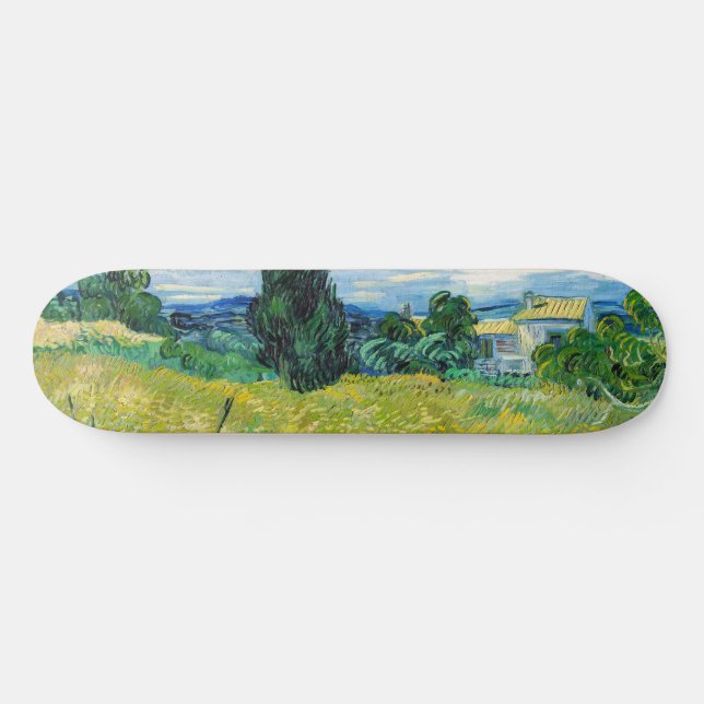Vincent van Gogh - Grünes Weizenfeld mit Cypress Skateboard (Horizontal)