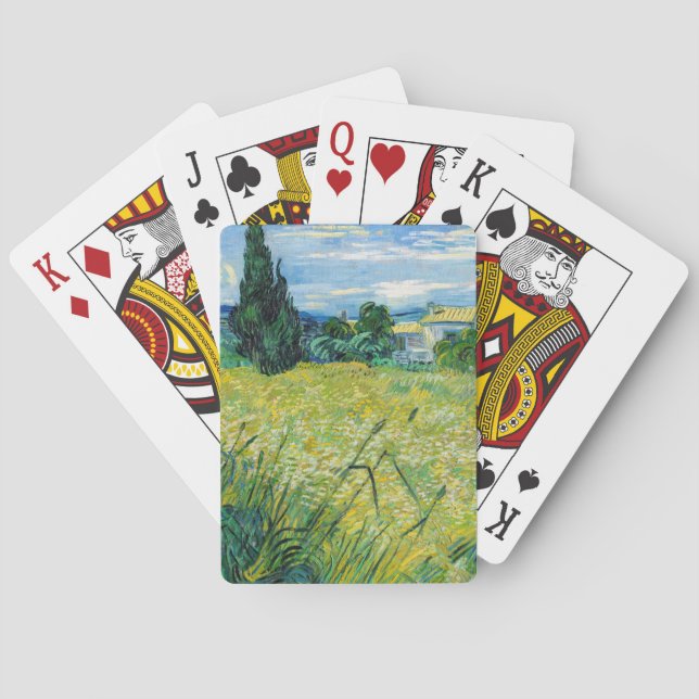 Vincent van Gogh - Grünes Weizenfeld mit Cypress Spielkarten (Rückseite)