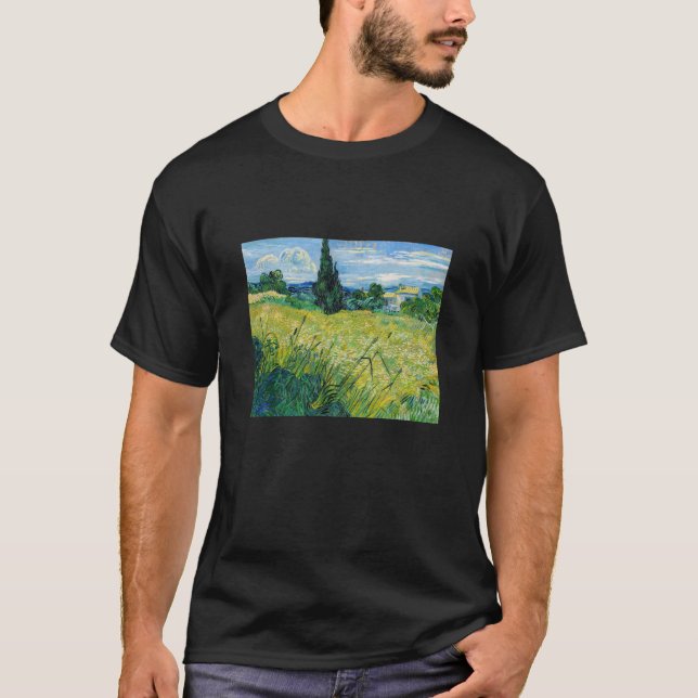 Vincent van Gogh - Grünes Weizenfeld mit Cypress T-Shirt (Vorderseite)