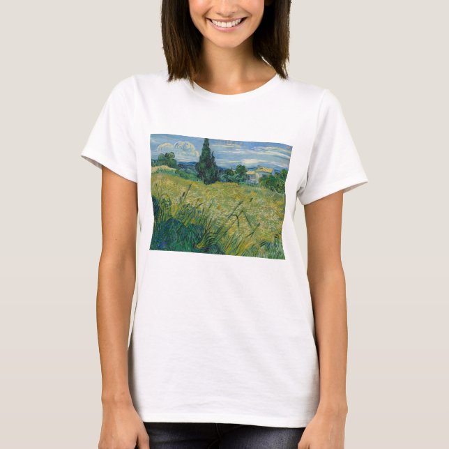 Vincent Van Gogh, Grünes Weizenfeld mit Cypress T-Shirt (Vorderseite)