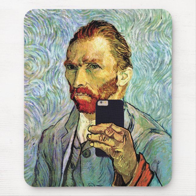 Vincent Van Gogh Handy Selfie Selbstportrait Mousepad (Vorne)